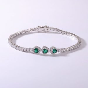 925 sterling silver cubic zirconia multi color minimalist charm bracelet