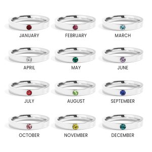 Stainless Steel Birthstone Engravable Stacking Ring / ZRJ1003