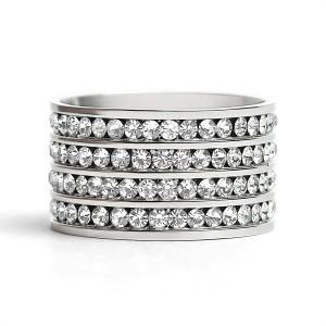 CZ Eternity Quadruple Stainless Steel Ring / ZRJ9009
