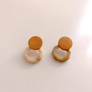 alloy resin geometric vintage stud earring/multi-color optional