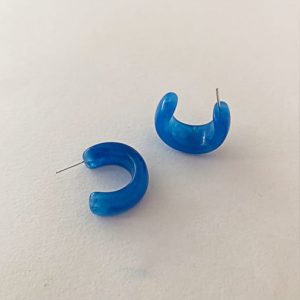 alloy resin geometric vintage semicircle c stud earring