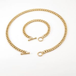 stainless steel geometric hip hop hollow chain bracelet