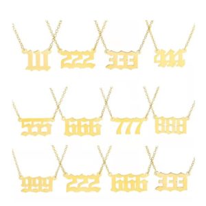 stainless steel number minimalist necklace