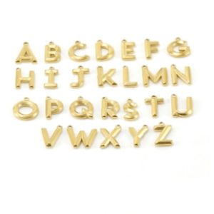 titanium steel minimalist  letter pendant necklace