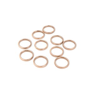 10 Pack - 3mm Size 6 Rose 18K Gold PVD Rounded Stainless Steel Blank Rings / CFR7008