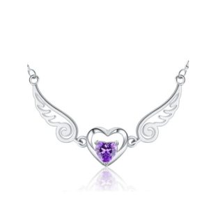 natural amethyst angle wings fashion necklace