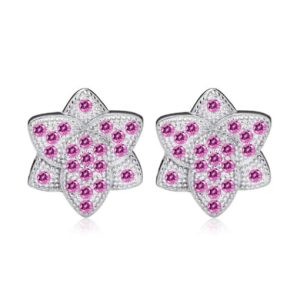 six angles star amethyst classical stud earrings