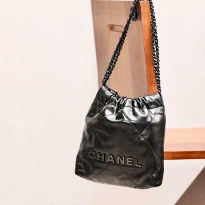 CHANEL 22all black shopping bag