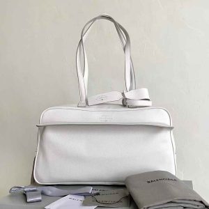 BALENCIAGA Women’s Carrie Bowling Bag in White