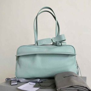 BALENCIAGA Women’s Carrie Bowling Bag  in Mineral Green