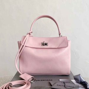 BALENCIAGA Women’s Rodeo Handbag Mini in Suede Pink